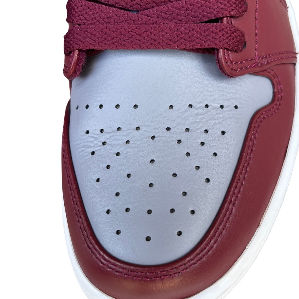 Nike Air Jordan 1 Mid Burgundy and Gray - Picture 4 of 5